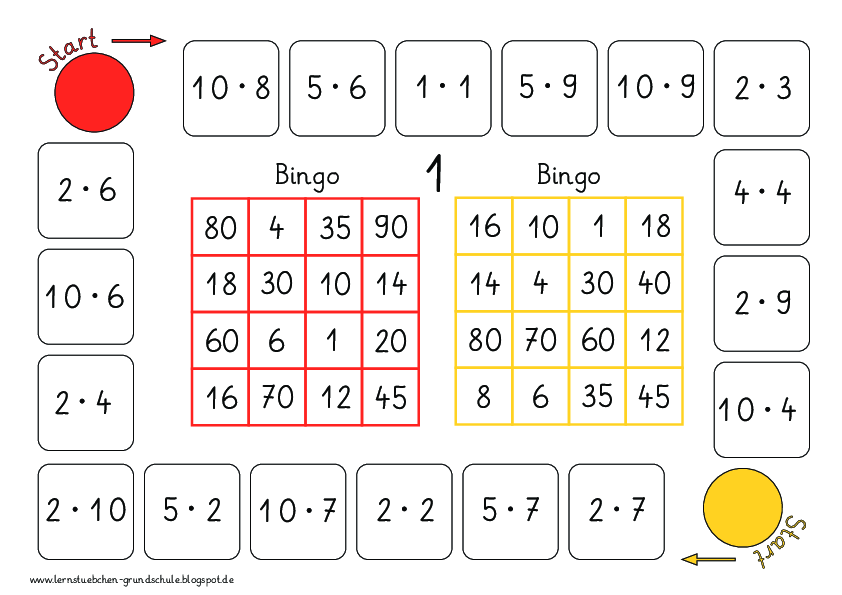 Bingo Einmaleins - zu den Kernaufgaben (1)